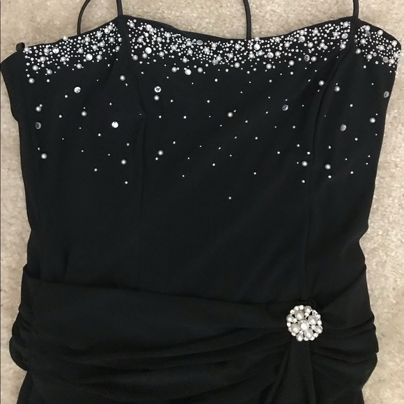 BLACK DRESS WITH BEADING DETAILS - Picture 4 of 6